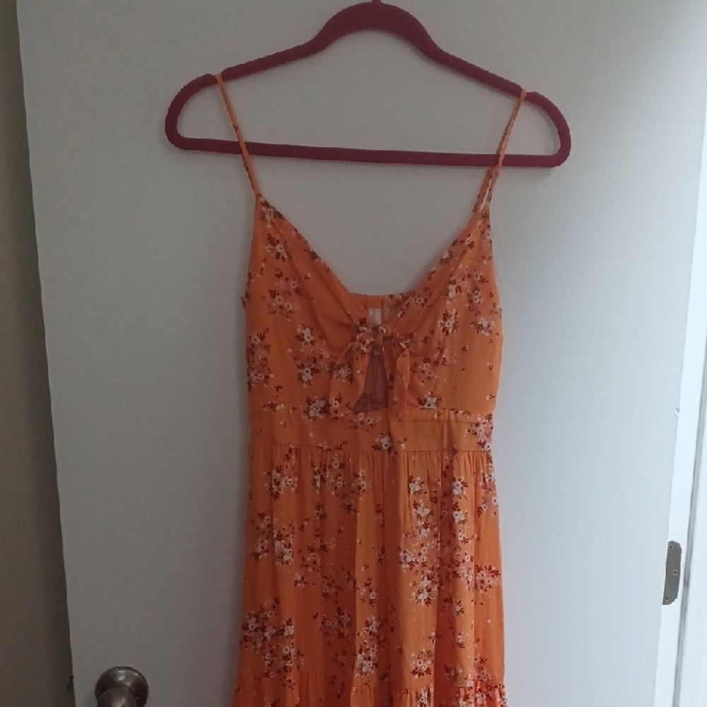 Gorgeous Floral Orange Summer Dress !!